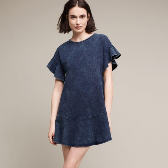 Anthropologie Dresses & Skirts - CLOSET CLOSING Anthropologie Ruffled Indigo Dress